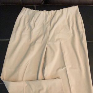 Really dressy khaki pants with cute slit on the bottom cuff and zipper on side.
